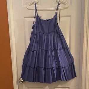 Chic Asymmetrical Blue Dress